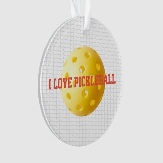 IK HOOP VAN PICKLEBALL SportFun Yellow Ball Net Te Ornament (voorkant)
