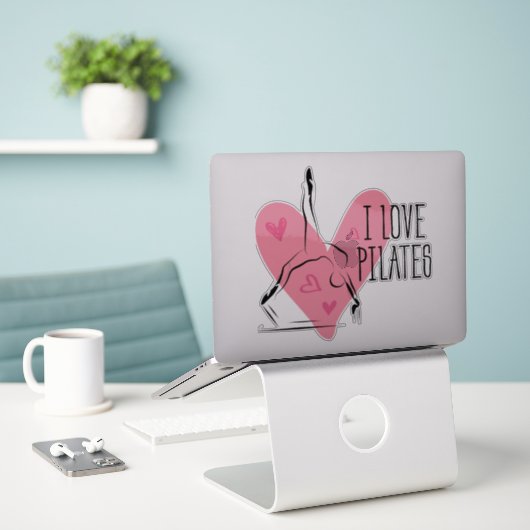 IK HOOP VAN PILATES Pilates Pose on Reformer Sticker (Laptop op bureau)