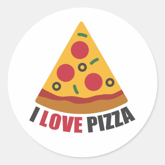 IK HOOP VAN PIZZA RONDE STICKER (Voorkant)