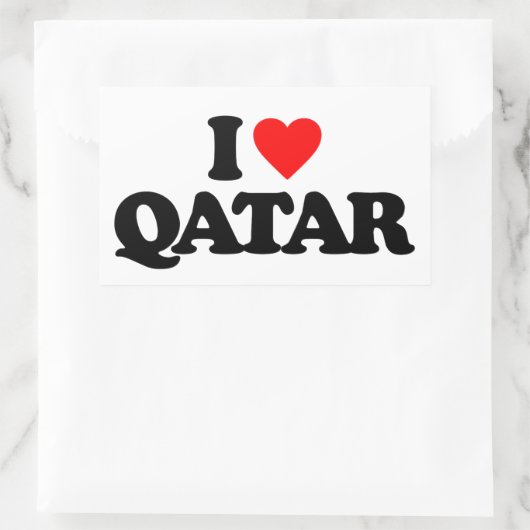 IK HOOP VAN QATAR RECHTHOEKIGE STICKER (Tas)