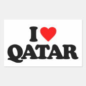 IK HOOP VAN QATAR RECHTHOEKIGE STICKER (Voorkant)