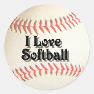 IK HOOP VAN SOFTBALL-STICKER RONDE STICKER