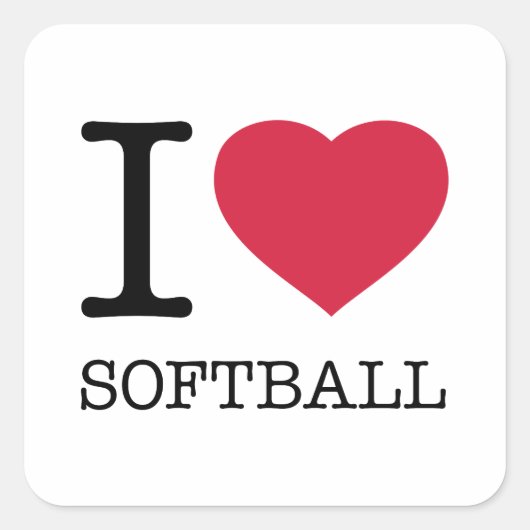 IK HOOP VAN SOFTBALL VIERKANTE STICKER (Voorkant)