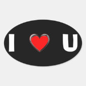 IK HOOP VAN U "HART ART ART" OVALE STICKER (Voorkant)