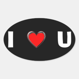 IK HOOP VAN U "HART ART ART" OVALE STICKER