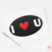 IK HOOP VAN U "HART ART ART" OVALE STICKER (Envelop)