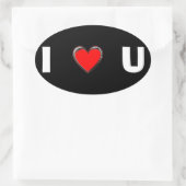 IK HOOP VAN U "HART ART ART" OVALE STICKER (Tas)