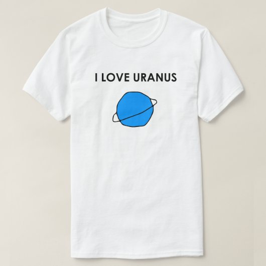 IK HOOP VAN URANUS Heart Space Planets Astronomer  T-shirt (Design voorkant)
