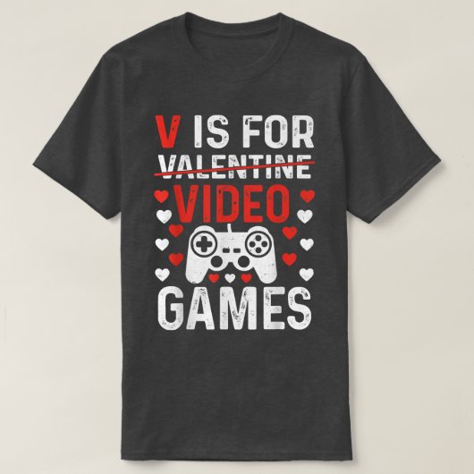 IK HOOP VAN VIDEO GAMES Valentijnsdag Controller G T-shirt (Design voorkant)
