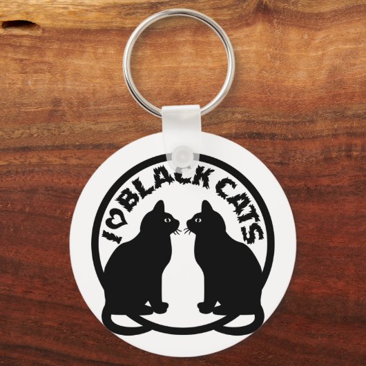 IK HOOP VAN ZWARTE KATTEN SLEUTELHANGER (Voorkant)
