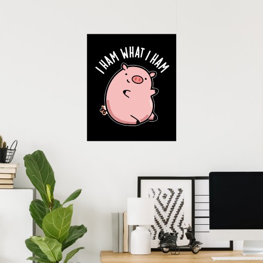 Ik hoop wat ik noem Funny Pig Donk BG Poster (Thuiskantoor)
