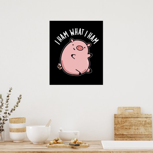 Ik hoop wat ik noem Funny Pig Donk BG Poster (Keuken)