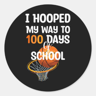 Ik hoopte mijn weg naar 100 Days of School Bysketl Ronde Sticker