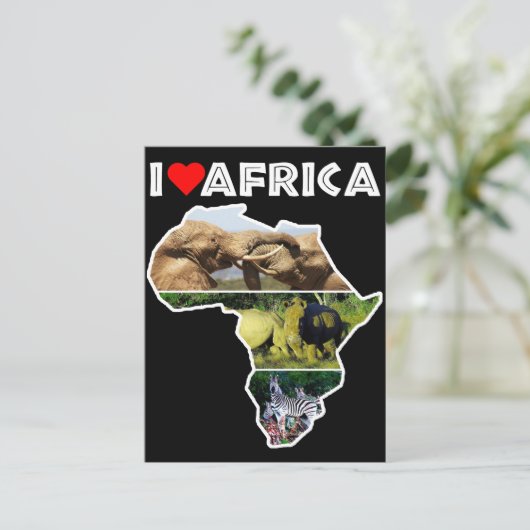 Ik hoor Afrika Briefkaart van wilde dieren (Staand voorkant)