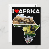Ik hoor Afrika Briefkaart van wilde dieren (Voorkant / Achterkant)