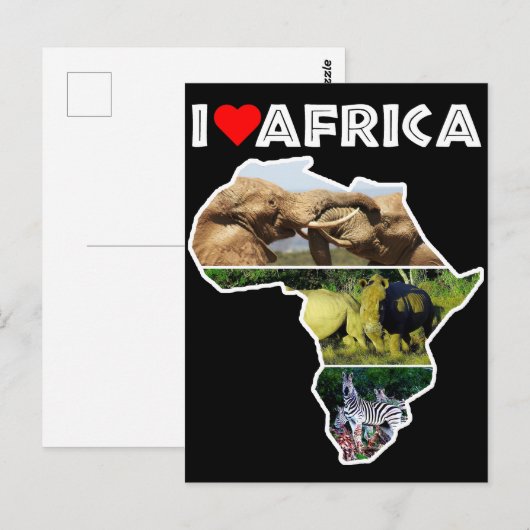 Ik hoor Afrika Briefkaart van wilde dieren (Voorkant / Achterkant)