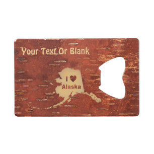 Ik hoor Alaska op de binnenste boog Creditkaart Flessenopener