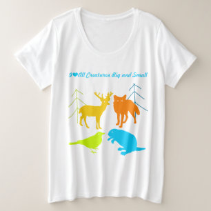 Ik hoor alle creaties groot en klein grote maat t-shirt