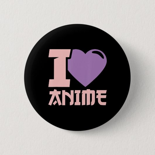 Ik hoor Anime ik hou van Anime Ronde Button 5,7 Cm (Voorkant)