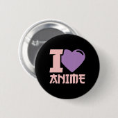 Ik hoor Anime ik hou van Anime Ronde Button 5,7 Cm (Voorkant /achterkant)