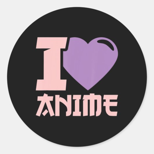 Ik hoor Anime ik hou van Anime Ronde Sticker (Voorkant)