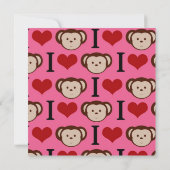 Ik hoor apen roze ik hou van apen kaart (Achterkant)