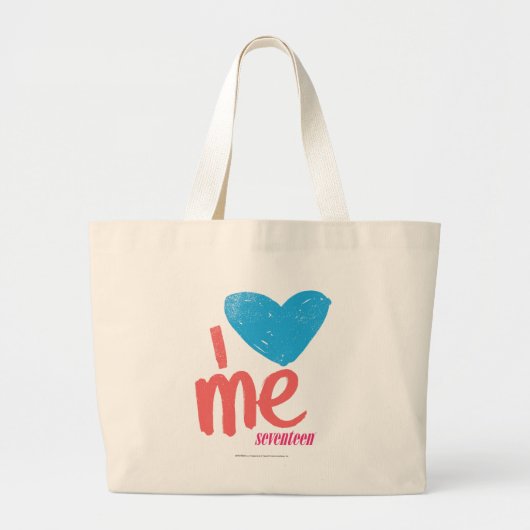 Ik hoor Aqua/Roze Grote Tote Bag (Voorkant)