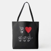 Ik hoor ASL I Love American Sign Language Canvas t Tote Bag (Voorkant)