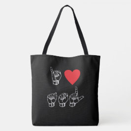 Ik hoor ASL I Love American Sign Language Canvas t Tote Bag