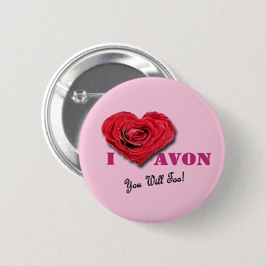 Ik hoor AVON ook. roze Button (Voorkant /achterkant)