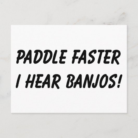 IK HOOR BANJOS! BRIEFKAART (Voorkant)