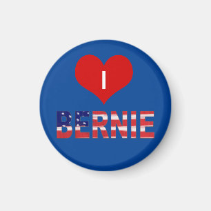 Ik hoor BERNIE. op blauw met vlag Magneet