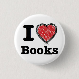 Ik hoor boeken! Ik hou van boeken! (Ruitende lijne Ronde Button 3,2 Cm