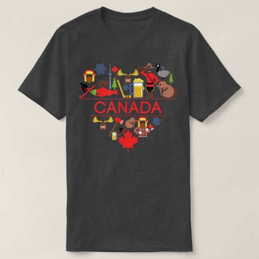Ik hoor CanadaCanadian LoveCute Canada T-shirt (Design voorkant)