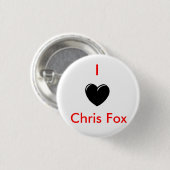 Ik hoor Chris Fox Button [White; Stijl 1] (Voorkant /achterkant)