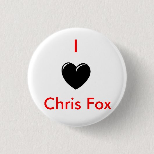 Ik hoor Chris Fox Button [White; Stijl 1] (Voorkant)