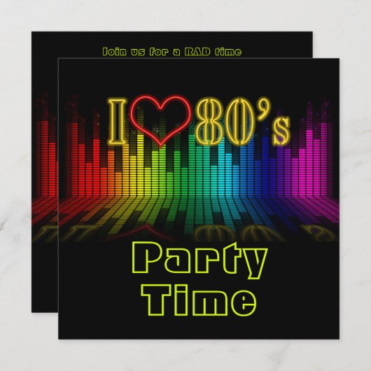 Ik hoor de 80s-soundwave grafische verjaardag kaart (Voorkant / Achterkant)