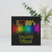 Ik hoor de 80s-soundwave grafische verjaardag kaart (Staand voorkant)