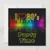 Ik hoor de 80s-soundwave grafische verjaardag kaart (Voorkant)