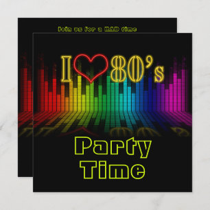 Ik hoor de 80s-soundwave grafische verjaardag kaart