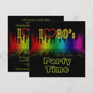 Ik hoor de 80s-soundwave grafische verjaardag kaart