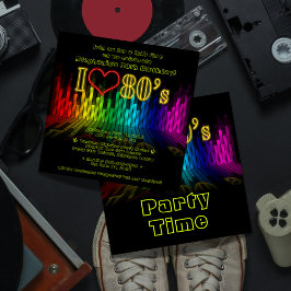 Ik hoor de 80s-soundwave grafische verjaardag kaart