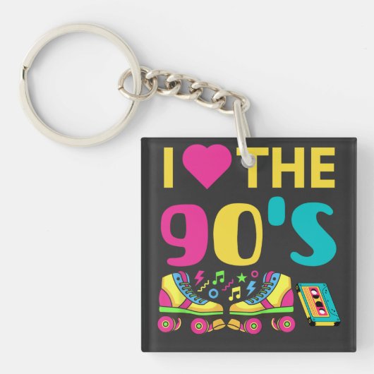 Ik hoor de 90S, retro 90s outfit Sleutelhanger (voorkant)