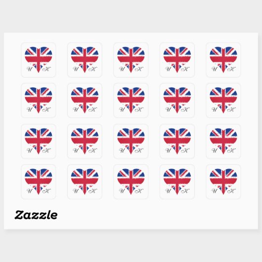 Ik hoor de Britse vlag Vierkante Sticker (Vel)