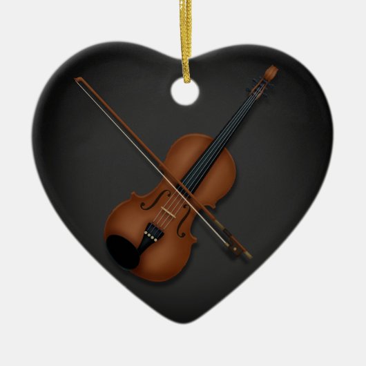 Ik hoor de Violin Charming klassieke Music Black Keramisch Ornament (Voorkant)
