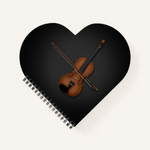 Ik hoor de Violin Charming klassieke Music Black Notitieboek