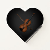 Ik hoor de Violin Charming klassieke Music Black Notitieboek (Achterkant)