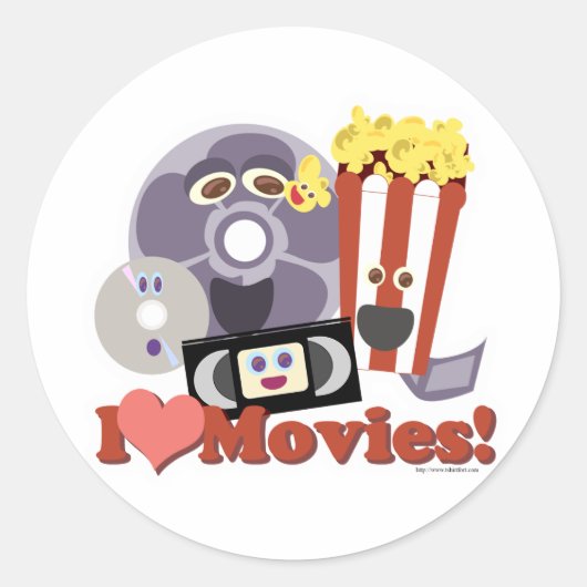 Ik hoor films! ronde sticker (Voorkant)