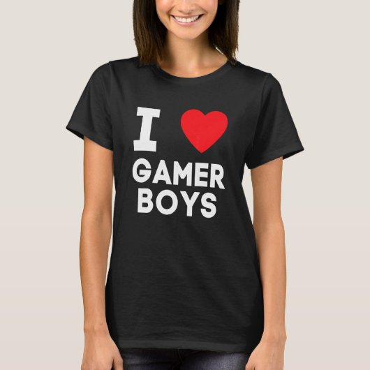 Ik hoor gamer jongens van wie ik hou van gamer jon t-shirt (Voorkant)