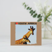 Ik hoor Giraffes in Zuid-Afrika Blauwe Sky Briefkaart (Staand voorkant)